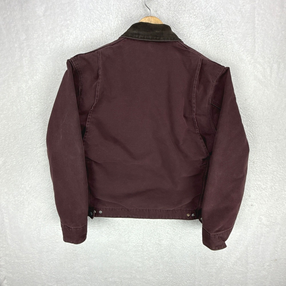 Vintage‎ Carhartt Detroit Jacket Blanket Lined Mens Medium J43 BRG Burgundy EUC - Picture 3 of 16